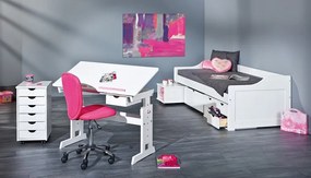 Polohovateľný písací stôl Baru, menitelná farba záražky