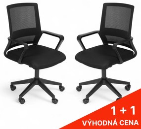 Otočná kancelárska stolička čierna 1 + 1