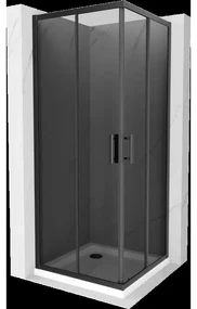 Mexen Rio štvorcová sprchová kabína 80 x 80 cm, grafitová čierna, čierna + závesný bidet Flat, biela- 860-080-080-70-40-4010B