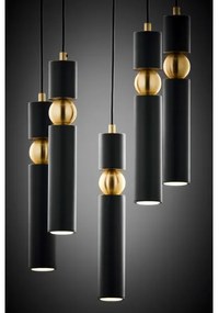 Jupiter 2014 - Luster na lanku ALAS 5xGU10/10W/230V čierna/zlatá