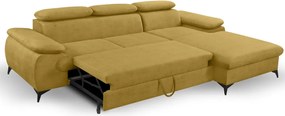 Rohová sedacia súprava Scala, žltá látka, pravý roh