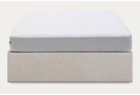 Béžová čalúnená dvojlôžková posteľ s úložným priestorom 160x200 cm Matters – Kave Home