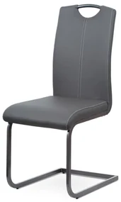Stolička s jednoduchým dizajnom čalúnená šedou ekokožou | BIANO