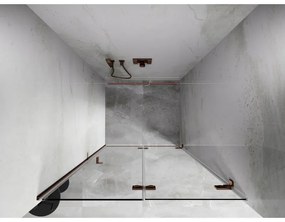 Mexen Lunar-F, pravé sklápacie sprchové dvere 85 cm, 8mm číre sklo, ružové zlato profil, 836-085-000-60-00-P