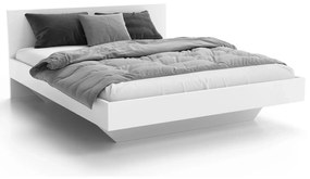 Levitujúca posteľ 140x200 vyrobená z bielej nábytkovej dosky DM2