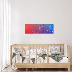 Moderný abstraktný obraz (s hodinami) (90x30 cm)