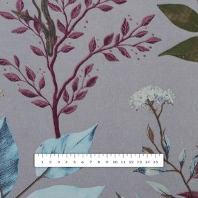 Biante Bavlnená obliečka na vankúš Sandra SA-621 Jesenné vetvičky na modrosivom 35 x 45 cm