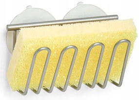 Držiak na hubku do drezu, kovový s 2 prísavkami, 12 x 6 cm SPONGE