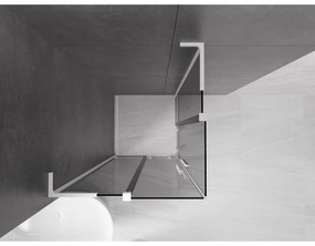 Mexen Velar L Duo, sprchový kút s posuvnými dverami 90 x 90 cm, 8mm šedé sklo, biela matná, 871-090-090-02-43-20