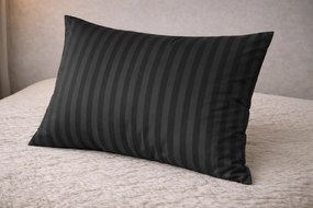 INTERMEDIC SK Obliečka na vankúš damašek čierna – hotelový prúžok 70x90 / 50x70 Veľkosť: 50x70 cm