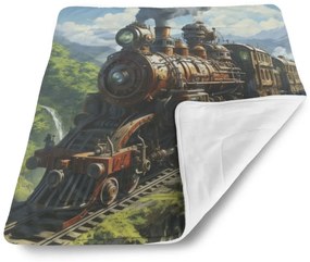 Sablio Deka pre bábätko Parná lokomotíva na viadukte - 80x100 cm