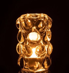 Skleněný svícen Bollie průhledný – 8*8*12 cm