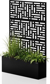 Záhradná kovová pergola s kvetináčom 3v1 čierna, 1200x1800x300 mm: ROSE