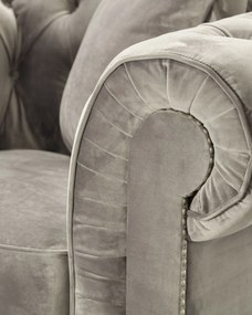 Fotel Chesterfield Classic Velvet Dark Grey 118x96x77cm