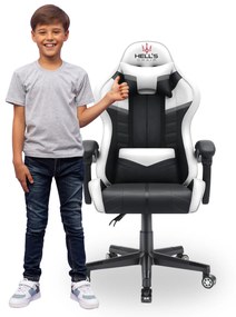 Hells Detská Herná stolička Hell's Chair HC-1004 KIDS White Black Grey