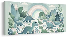 Obraz dinosauria krajina pod pastelovou dúhou