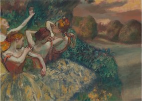 Sklenený obraz - Edgar Degas, Four Dancers, reprodukcia (70x50 cm)