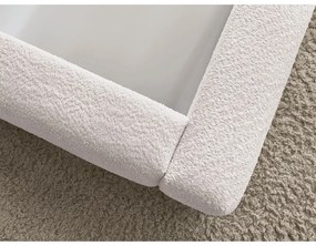 Biela čalúnená dvojlôžková posteľ s úložným priestorom s roštom 140x190 cm Orlane – Bobochic Paris