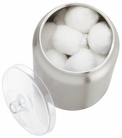 V striebornej farbe kúpeľňový organizér na vatové tampony z nehrdzavejúcej ocele Austin – iDesign