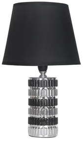 Stolná lampa s tienidlom strieborno-čierna 31 cm