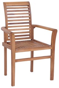 Jedálenské stoličky 4 ks s antracitovými podložkami tíkový masív
