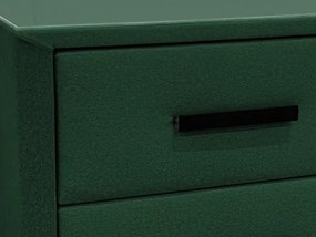 Nočný stolík s 2 zásuvkami Joy, tmavo zelená látka