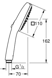 GROHE 1053162431 - Ručná sprcha VITALIO COMFORT 110 600 mm čierna