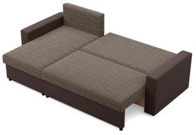 Rohová rozkladacia sedacia súprava LUNA Hnedá/hnedá