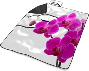 Sablio Plážová deka Fialové Orchidey: 200x140 cm