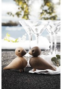 Súprava 2 sošiek z masívneho dubového dreva Kay Bojesen Denmark Lovebirds