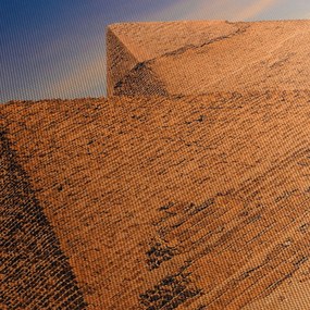 Obraz - Egyptské pyramídy (s hodinami) (90x30 cm)