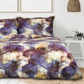 Pestrofarebné bavlnené obliečky s geometrickým motívom 3 časti: 1ks 200x220 + 2ks 70 cmx80