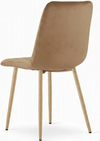 AKCIA Hnedá zamatová stolička LAVA ALMOND BROWN II. akosť