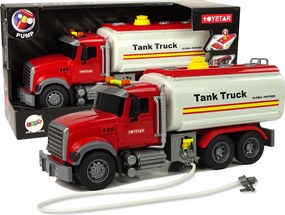 LEAN Toys Cisternové nákladné auto biele so zvukmi a svetlami