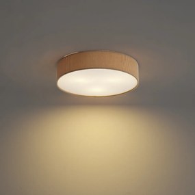 Moderné stropné svietidlo sivohnedé so zamatovým tienidlom 46 cm 3-svetlá - Luz