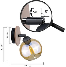Nástenné bodové svietidlo THEA WOOD 1xE27/60W/230V