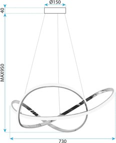 Toolight Toolight, LED stropné osvetlenie 73cm, 70W, 4500lm, 4000K, G078-1CP, zlatá, OSW-09738