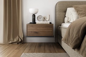 Závesná nočná skrinka Zenar so zásuvkou 50 cm - elegantný orech / čierna