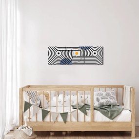 Obraz - Minimalistická abstrakcia N⁰3 (s hodinami) (90x30 cm)
