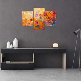 Obraz - Maľba farebných kvetov (90x60 cm)