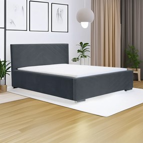 Čalúnená posteľ s úložným priestorom a matracom KOOL 160 x 200 cm Sivá
