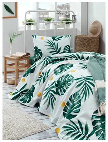 Set bavlneného plédu a 2 obliečok na vankúše Masso Jungle, 200 × 220 cm