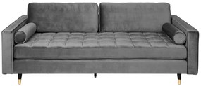 Trojmiestna pohovka COZY VELVET 220cm zamatovo šedá