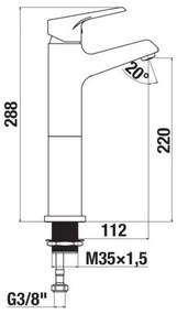 JIKA H3111W80041201 - Umývadlová batéria CUBE 28,8 cm lesklý chróm