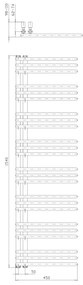Sapho Sapho, POSEIDON vykurovacie teleso 450x1540mm, biela, PS415