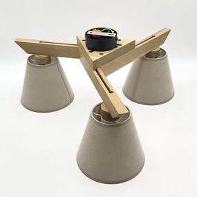 Brilagi - LED  Prisadený luster ANTHONY 3xE14/40W/230V dub/béžová