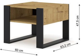 Konferenčný stolík Molli 60 (dub artisan). Vlastná spoľahlivá doprava až k Vám domov. 1060972