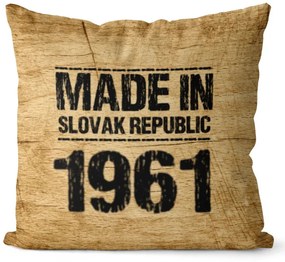 Vankúš Made In + rok (Veľkosť: 40 x 40 cm, rok: 1961)