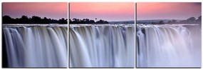 Obraz na plátne - Vodopád sfarbený západom slnka - panoráma 5227B (90x30 cm)