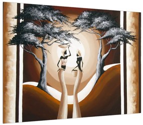 Orientálny obraz dvoch žien a stromu (70x50 cm)